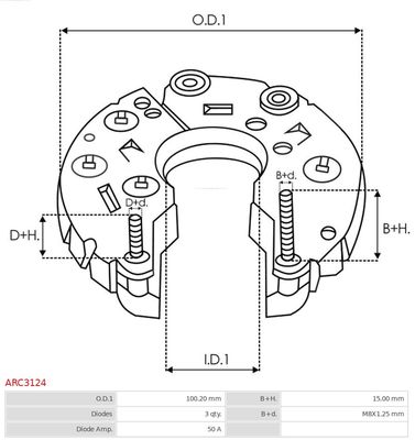 Rectifier, alternator ARC3124