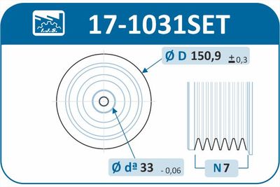 Belt Pulley Set, crankshaft 17-1031SET