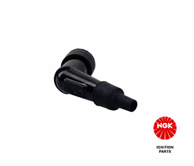 Bougie pijp, hoek: 120°, Kort, bougie draad: 10/12mm, aansluiting: draad, materiaal behuizing: Eboniet, kleur bougiedop: zwart