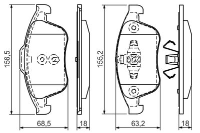 Brake Pad Set, disc brake 0 986 494 381