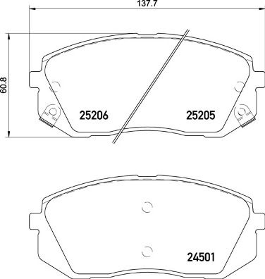 BREMBO P 30 093 Тормозные колодки для KIA CEED (Киа Кеед)