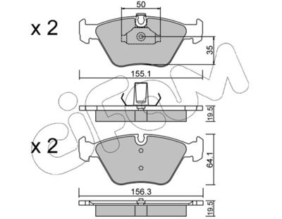 Комплект тормозных колодок, дисковый тормоз 822-207-0