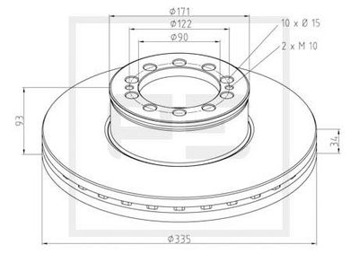 Bromsskiva PE AUTOMOTIVE 036.126-00A