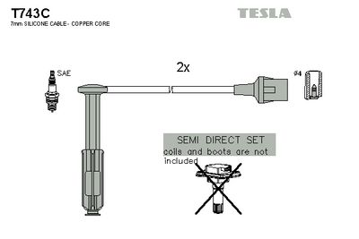 комплект запалителеи кабели TESLA T743C