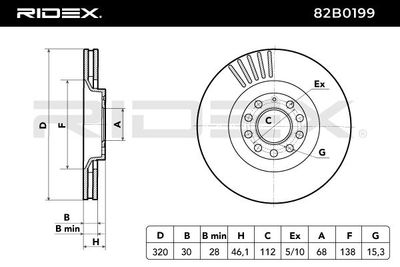 спирачен диск RIDEX 82B0199