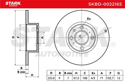 спирачен диск STARK SKBD-0022165