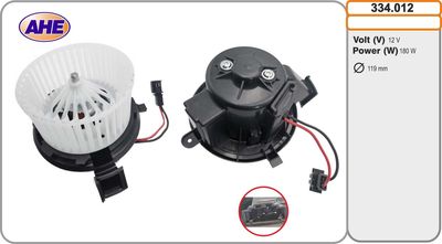 AHE 334.012 Вентилятор системы охлаждения двигателя для SMART FORTWO Кабриолет (453) 1.0 (453.442, 453.443) AHE 334.012 Вентилятор системы охлаждения двигателя для SMART FORTWO Кабриолет (453) 1.0 (453.442, 453.443)