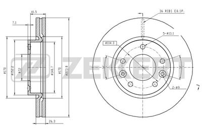 ZEKKERT BS-5761 Тормозные диски  для KIA CARNIVAL II (GQ) 2.5 V6