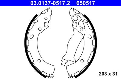 Комплект тормозных колодок ATE 03.0137-0517.2 для HYUNDAI SOLARIS