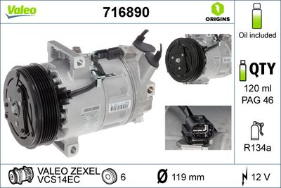 VALEO 716890 Компрессор кондиционера 