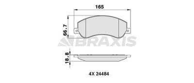 Комплект тормозных колодок, дисковый тормоз BRAXIS AA0292 для VW AMAROK