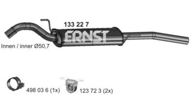 Глушитель выхлопных газов конечный ERNST 133227 для VW PASSAT