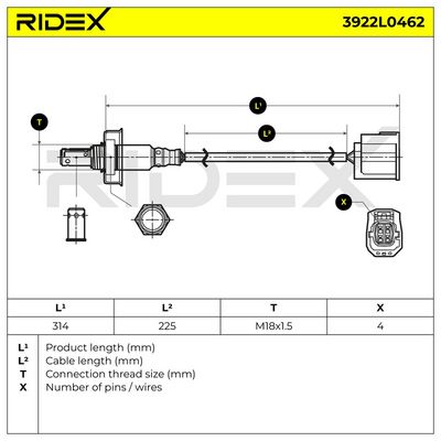 ламбда-сонда RIDEX 3922L0462