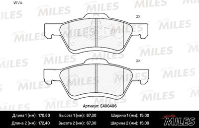 Комплект тормозных колодок, дисковый тормоз MILES E400406 для FORD MAVERICK