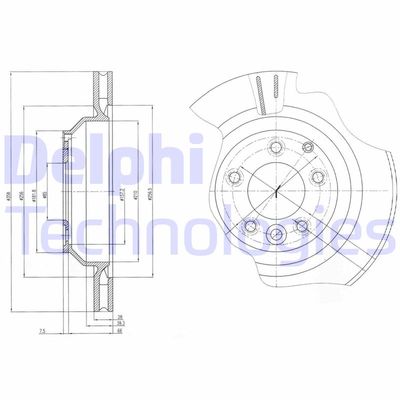 Тормозной диск DELPHI BG4070 для VW TOUAREG