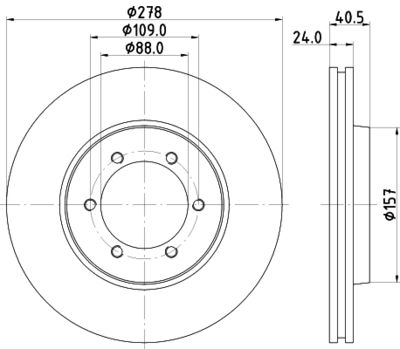 Тормозной диск HELLA 8DD 355 111-991 для SSANGYONG MUSSO