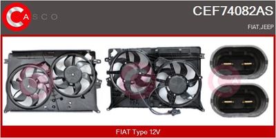 CASCO CEF74082AS Вентилятор системы охлаждения двигателя  для FIAT 500X (334_) 2.0 D Multijet 4x4 (334AXB22, 334AXD2B)
