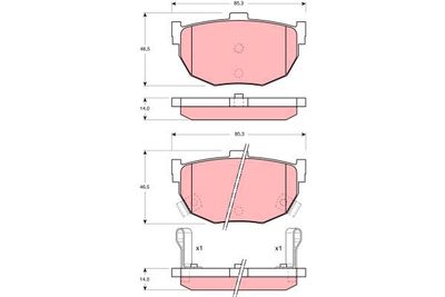 Bremsbelagsatz, Scheibenbremse TRW GDB1010