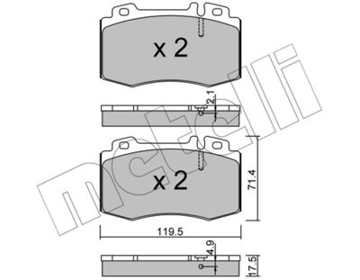 Комплект тормозных колодок, дисковый тормоз 22-0563-5