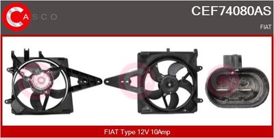 CASCO CEF74080AS Вентилятор системы охлаждения двигателя для FIAT PALIO (178_) 1.2