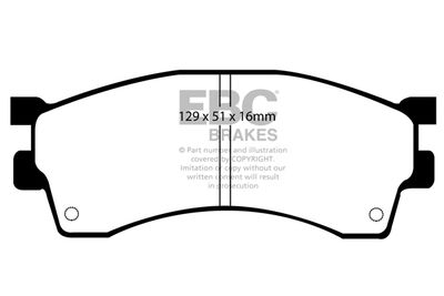 Комплект тормозных колодок, дисковый тормоз EBC Brakes DP1236 для KIA CLARUS