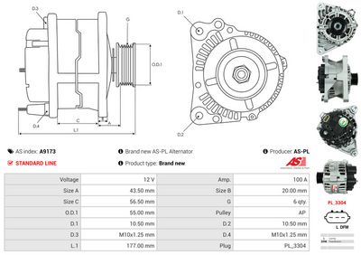 GENERATOR / ALTERNATOR AS-PL A9173 4