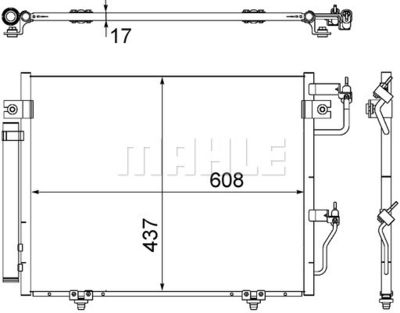 Конденсатор, кондиционер MAHLE AC 534 000S для MITSUBISHI PAJERO