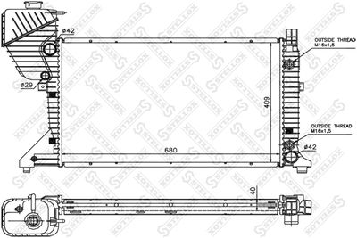 Радиатор, охлаждение двигателя STELLOX 10-25403-SX для MERCEDES-BENZ E-CLASS