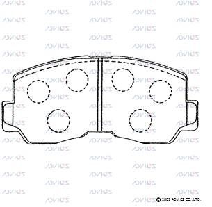 Комплект тормозных колодок, дисковый тормоз ADVICS SN732 для MITSUBISHI CORDIA