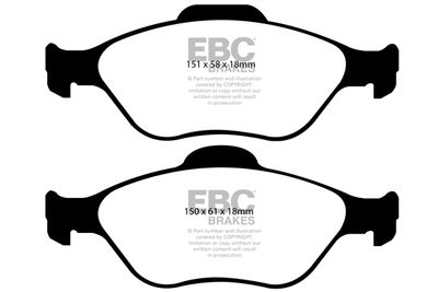 Комплект тормозных колодок, дисковый тормоз EBC Brakes DP21972 для TOYOTA YARIS
