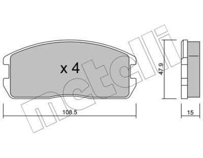 METELLI 22-0238-0 Тормозные колодки для MITSUBISHI LANCER III Station Wagon (C1_V, C3_V)