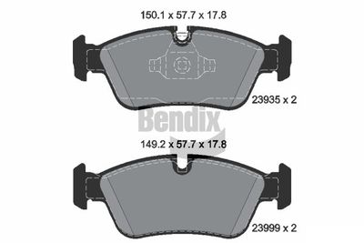BENDIX Braking BPD1307 Тормозные колодки и сигнализаторы  для BMW 3 (E90) 318 i