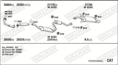 Изпускателна система WALKER VOH05396AA
