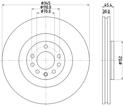 Тормозной диск HELLA 8DD 355 120-091 для OPEL SIGNUM