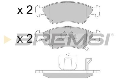 Комплект тормозных колодок, дисковый тормоз BREMSI BP2910 для KIA CLARUS