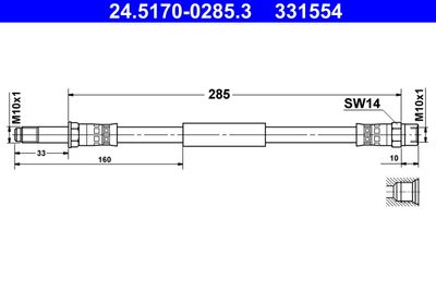 Тормозной шланг ATE 24.5170-0285.3 для BMW 6