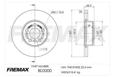 Jarrulevy (1kpl) FREMAX BD-3200