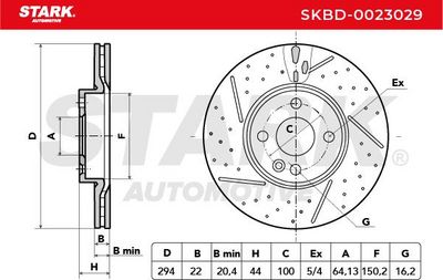 спирачен диск STARK SKBD-0023029