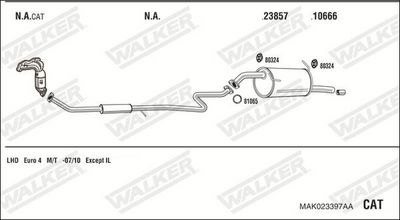 Изпускателна система WALKER MAK023397AA