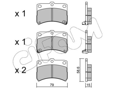 Комплект тормозных колодок, дисковый тормоз CIFAM 822-459-0 для DAIHATSU CUORE