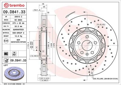 Disc frana BREMBO 09.D841.33