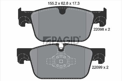 Sada brzdových destiček, kotoučová brzda PAGID T4173N