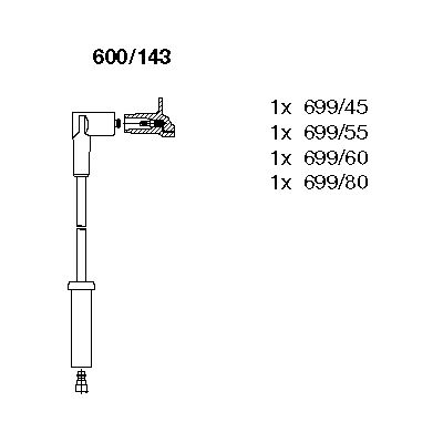 Комплект проводов зажигания BREMI 600/143 для FIAT ULYSSE