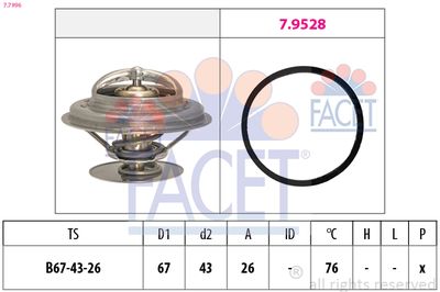 Termostat, środek chłodzący FACET 7.7996