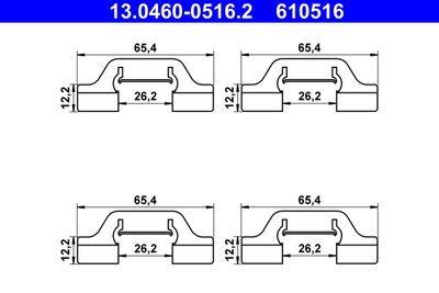 Комплектующие, колодки дискового тормоза ATE 13.0460-0516.2 для SEAT TOLEDO