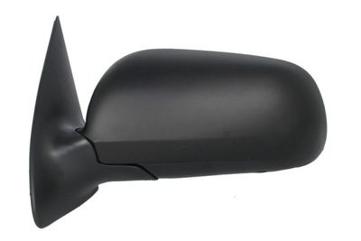 Zijspiegel Links (elektrisch, asferisch, met verwarming, under-coated, rechthoekige plug) past: SKODA FABIA I 12.06-12.07