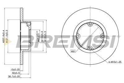 Тормозной диск BREMSI CD6753S для DAIHATSU CHARADE