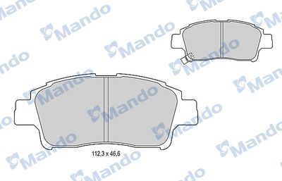 Комплект тормозных колодок, дисковый тормоз MANDO MBF015860 для TOYOTA PROBOX