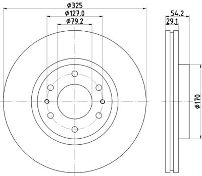 Тормозной диск HELLA 8DD 355 117-021 для ISUZU ASCENDER