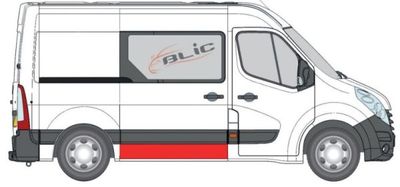 (EN) Sliding door repair kit (Coating, onderste deel, kort model, hoogte 200mm) past: NISSAN NV400  OPEL MOVANO B  RENAULT MASTER III 02.10-